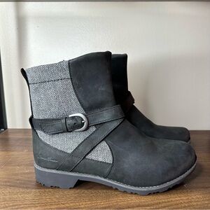 Eddie Bauer Covey Black Leather Moto Ankle Boots Sz 8